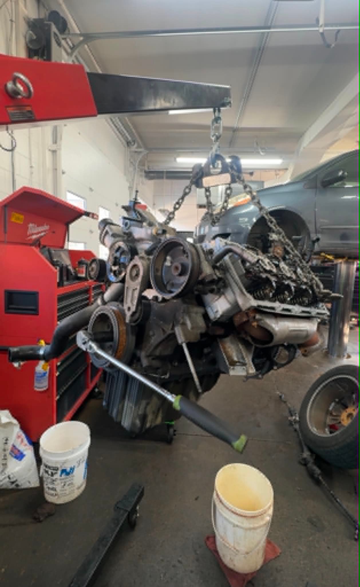 Engine being serviced at Royal Auto Service